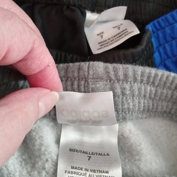 Adidas boys joggers sweatpants atathletic pants bundle size 7 black gray blue - Picture 4 of 11